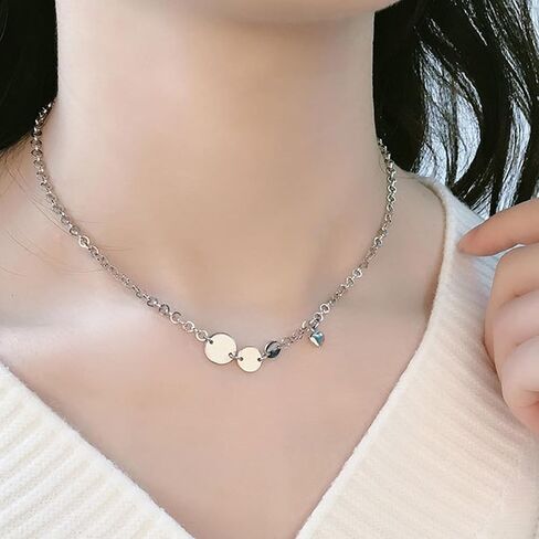 925 Sterling Silver Heartbeat Necklace Cubic Zirconia Pendant Women Dainty Diamond Choker Valentines Day Jewelry Gifts in Kuwait