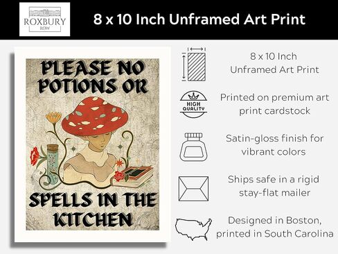 ديكور الحمام الساحر من روكسبري | ديكور غرفة فيريكور | ديكور حائط كوتيجكور | ديكور غرفة ساحرة جمالية عتيقة، ديكور ساحرة جمالية، ديكور حمام الهالوين (8 × 10 غير مؤطر) in Kuwait