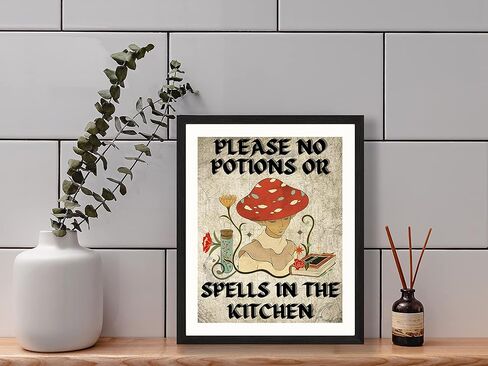 ديكور الحمام الساحر من روكسبري | ديكور غرفة فيريكور | ديكور حائط كوتيجكور | ديكور غرفة ساحرة جمالية عتيقة، ديكور ساحرة جمالية، ديكور حمام الهالوين (8 × 10 غير مؤطر) in Kuwait