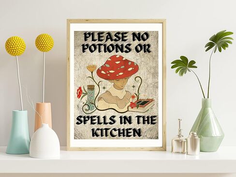 ديكور الحمام الساحر من روكسبري | ديكور غرفة فيريكور | ديكور حائط كوتيجكور | ديكور غرفة ساحرة جمالية عتيقة، ديكور ساحرة جمالية، ديكور حمام الهالوين (8 × 10 غير مؤطر) in Kuwait