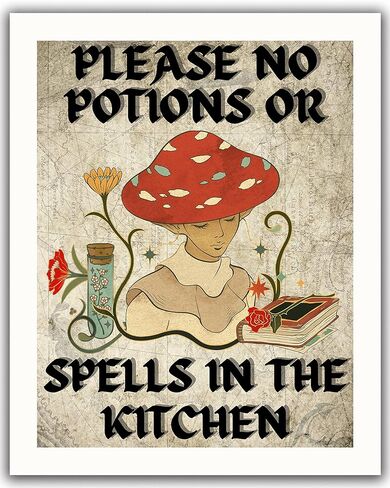 ديكور الحمام الساحر من روكسبري | ديكور غرفة فيريكور | ديكور حائط كوتيجكور | ديكور غرفة ساحرة جمالية عتيقة، ديكور ساحرة جمالية، ديكور حمام الهالوين (8 × 10 غير مؤطر) in Kuwait