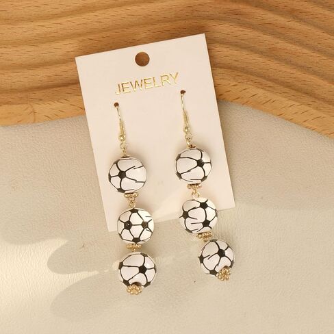 Baseball Football Rugby Soccer Earrings Layered Ball Drop Dangle Earrings Three Sport Ball Earrings for Women Girls Fans (Football) in Kuwait