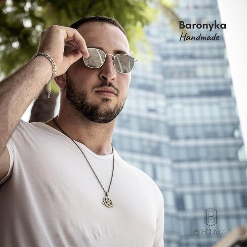 Baronyka Handmade Celtic Knot Necklace for Men, Bronze-Plated Irish Triangle Triquetra Pendant, Trinity Knot, 24" with 2" Extension Chain, Lobster Clasp, Spiritual Gift, Scottish, Irish Jewelry in Kuwait