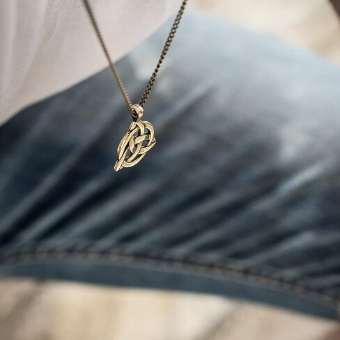 Baronyka Handmade Celtic Knot Necklace for Men, Bronze-Plated Irish Triangle Triquetra Pendant, Trinity Knot, 24" with 2" Extension Chain, Lobster Clasp, Spiritual Gift, Scottish, Irish Jewelry in Kuwait