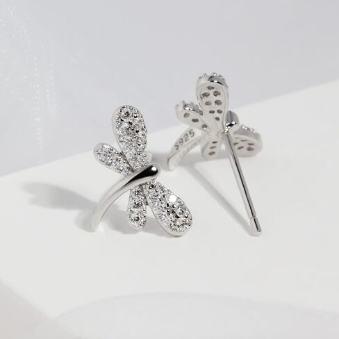 Meissa Animals Earrings Dragonfly Stud Earrings Sterling Silver Stud Earrings with Cubic Zirconia Opal Pearl Cute Animals Stud Hoop Gifts for Women Teen Girl in Kuwait
