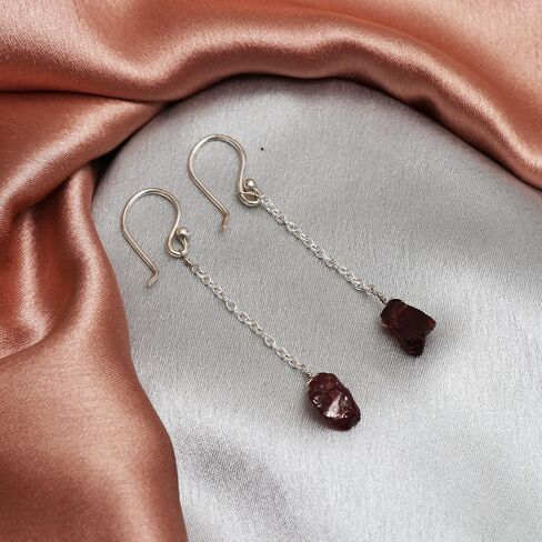 Gempires Raw Amethyst Earring for Girls, Dangling Purple Crystal Earrings for Women, February Birthstone, Healing Gifts for Her, Gem stone Jewelry in Saudi Arabia
