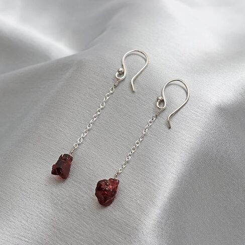 Gempires Raw Amethyst Earring for Girls, Dangling Purple Crystal Earrings for Women, February Birthstone, Healing Gifts for Her, Gem stone Jewelry in Saudi Arabia
