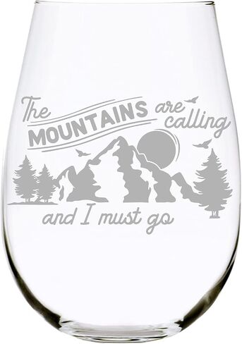 The MOUNTAINS are calling and I must go stemless wine glass, 17 oz. in Saudi Arabia