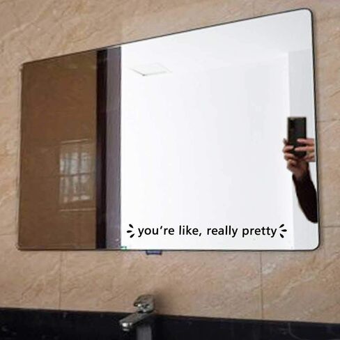 You're Like Really Pretty Vinyl Mirror Decal Mirror Motivation Decor Positive Woman Glass Vinyl Decal 13x1.3inch in Saudi Arabia
