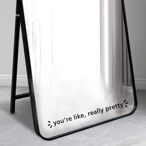 You're Like Really Pretty Vinyl Mirror Decal Mirror Motivation Decor Positive Woman Glass Vinyl Decal 13x1.3inch in Saudi Arabia