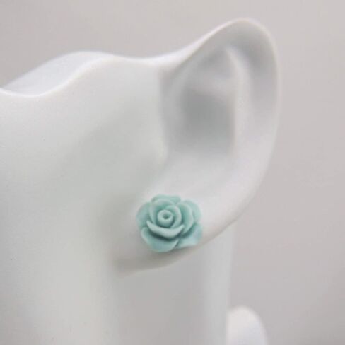 Pretty Smart Titanium Post Rose Earrings Hypoallergenic 13mm (Matte Deep Red) in Kuwait