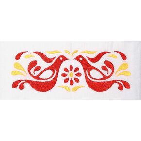 منشفة كيس طحين مطرزة - نمط بيركس عتيق - بيركس الصداقة - 26 بوصة × 26 بوصة - منشفة أطباق المطبخ - مصنوعة يدويًا من Green Acorn Kitchen in Kuwait