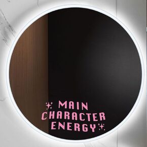 Main Character Energy Mirror Decal - Motivational Wall Decor Sticker - 8.5x4.5'' Retro Vibes for Bathroom Decor - Inspirational Dorm Room Art - Perfect Christmas Gifts (Blue)