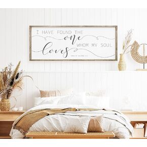 10x20 inches, I Have Found The One Whom my Soul Loves Sign - Bedroom Signs Above the Bed - Bedroom Signs - Bedroom Decor - Signs for Above Bed - Song of Solomon Sign - Master Bedroom Wall
