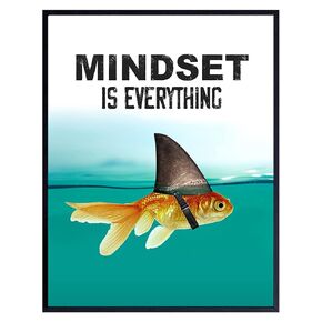 Motivational Wall Art Posters for Home, Office - Mindset is Everything - LARGE 11X14 - Inspirational Gifts for Men, Students - Entrepreneur Wall Art Decor - Uplifting Self-Improvement Positive Quotes in Saudi Arabia