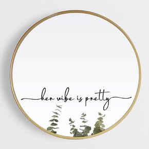 Her Vibe is Pretty Decal, Mirror Decal, Mirror Sticker, Inspirational Sticker, Motivational Sticker, Home Decor, Wall Decor, Positive Affirmations Decal, 16x3.3 inch (Black)