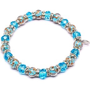 Authentic Murano Glass Elastic Stretch Bracelet - Handmade in Venice - Italian Jewelry - Lampwork Beads - Free Gift - Gift - Made in Italy in Saudi Arabia