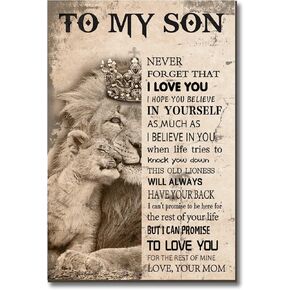Graduation Gifts for Him Teen Boys Gift, To My Son,Never Forget That I love You, 12×16'' Motivational Family Canvas Wall Art, Personalized Wall Decor，Great Graduation Gifts!- UNFRAMED