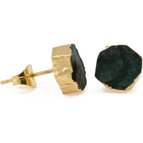 Gempires أقراط أوبال وردية خام طبيعية، حلق كريستال خشن، ترصيع أوبال 8-10 مم، مطلية بالذهب عيار 14 قيراط، حجر بخت شهر أكتوبر، مجوهرات أوبال للنساء، هدايا التخرج in Kuwait