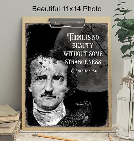 لوحة فنية جدارية قوطية من Edgar Allan Poe مقاس 11x14 - طباعة الغراب المخيفة - ديكور منزلي قوطي مخيف مخيف - اقتباسات ملهمة لتزيين الهالوين - هدايا Wicca الساحرة - ملصق فيلم رعب - فن جداري قوطي in Kuwait