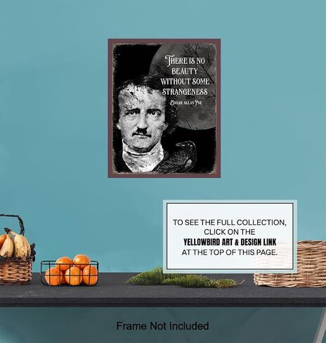 لوحة فنية جدارية قوطية من Edgar Allan Poe مقاس 11x14 - طباعة الغراب المخيفة - ديكور منزلي قوطي مخيف مخيف - اقتباسات ملهمة لتزيين الهالوين - هدايا Wicca الساحرة - ملصق فيلم رعب - فن جداري قوطي in Kuwait