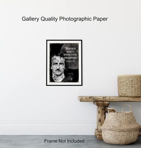 لوحة فنية جدارية قوطية من Edgar Allan Poe مقاس 11x14 - طباعة الغراب المخيفة - ديكور منزلي قوطي مخيف مخيف - اقتباسات ملهمة لتزيين الهالوين - هدايا Wicca الساحرة - ملصق فيلم رعب - فن جداري قوطي in Kuwait