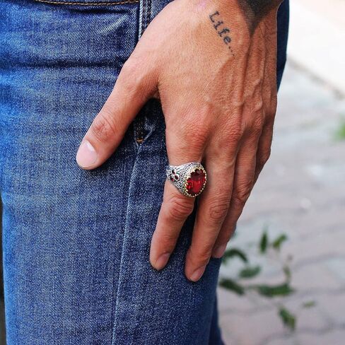 Aquamarine rings for men With Turquoise Stone, Handmade 925 sterling silver rings for men, Vintage Turkish ring perfect Statement Ring, Aquamarine stone ring christmas gifts for men, Size 7 in Saudi Arabia