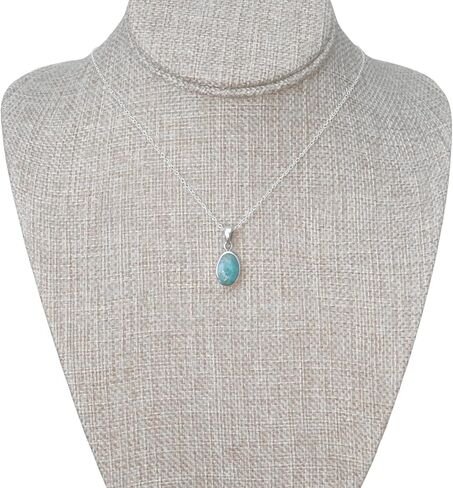 Natural Turquoise Pendant Necklace, 925 Silver Sterling Authentic Turquoise Stone (Oval Turquoise) in Saudi Arabia