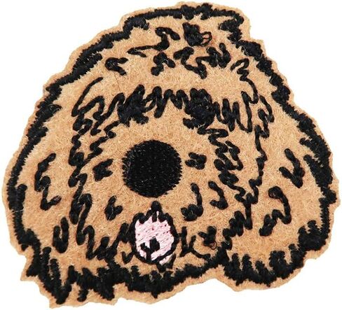 Doodle Embroidered Iron On Patch (Golden) in Saudi Arabia