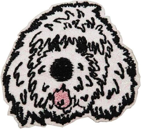 Doodle Embroidered Iron On Patch (Golden) in Saudi Arabia