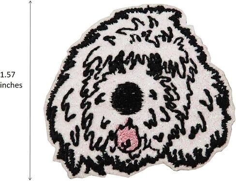 Doodle Embroidered Iron On Patch (Golden) in Saudi Arabia