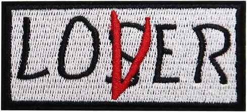 Loser Lover Black Comedy Embroidered Iron On Patch Funny Gift in Saudi Arabia