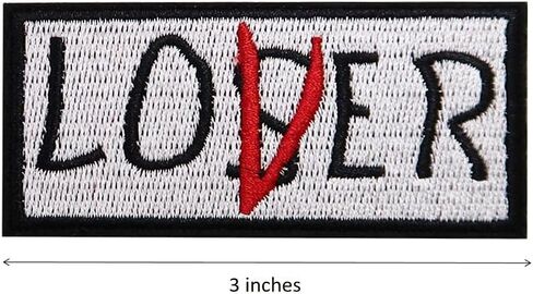 Loser Lover Black Comedy Embroidered Iron On Patch Funny Gift in Saudi Arabia