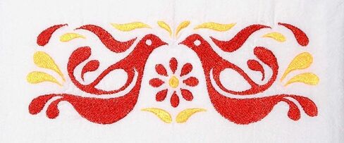 منشفة كيس طحين مطرزة - نمط بيركس عتيق - بيركس الصداقة - 26 بوصة × 26 بوصة - منشفة أطباق المطبخ - مصنوعة يدويًا من Green Acorn Kitchen in Kuwait