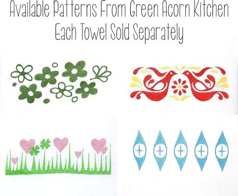 منشفة كيس طحين مطرزة - نمط بيركس عتيق - بيركس الصداقة - 26 بوصة × 26 بوصة - منشفة أطباق المطبخ - مصنوعة يدويًا من Green Acorn Kitchen in Kuwait