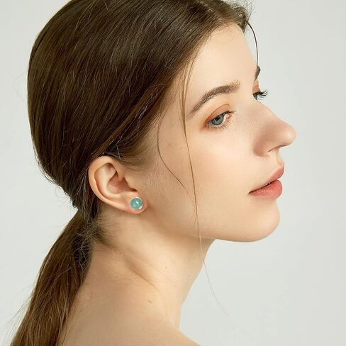 Christmas Reindeer Horn Earrings Antler Jade Stud Earrings Handmade Deer Horn Green Jade Earrings Stud, Sterling Silver Earrings Studs, Good Luck Earrings Gift for Birthday Anniversary (Gold, Antler) in Saudi Arabia
