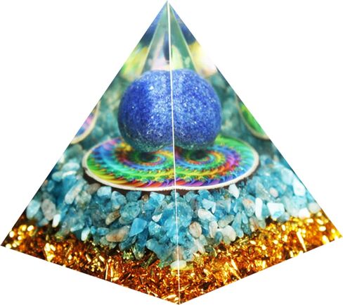 New Orgonite Pyramid For Success，Natural Crystals Pyramid，Crystals and Healing Stones Pyramid，Lapis lazuli & Aquamarine Orgone Pyramid，Decor Crystals，Protection，meditation，Gifts in Saudi Arabia
