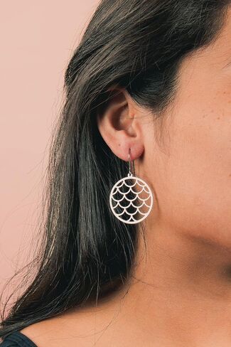 Large Silver Stainless Steel Bohemian Geometric Earrings | Boho Tribal Statement Jewelry for Women (Climbing Vine Earrings) in Kuwait