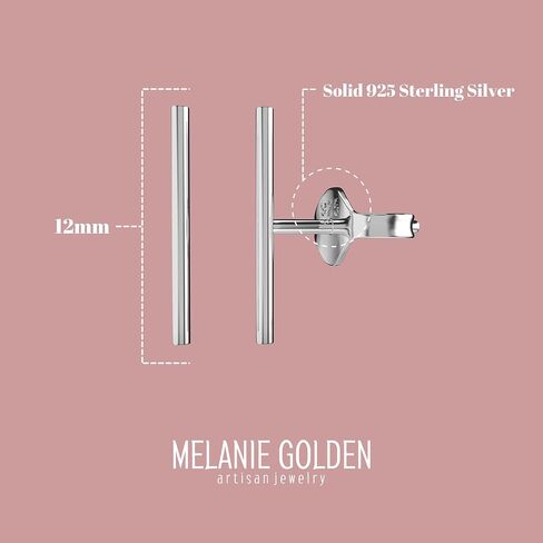 Handmade Sterling Silver Post Mini Bar Stud Earrings | Dainty Minimalist Jewelry for Women (Short 6mm) in Kuwait