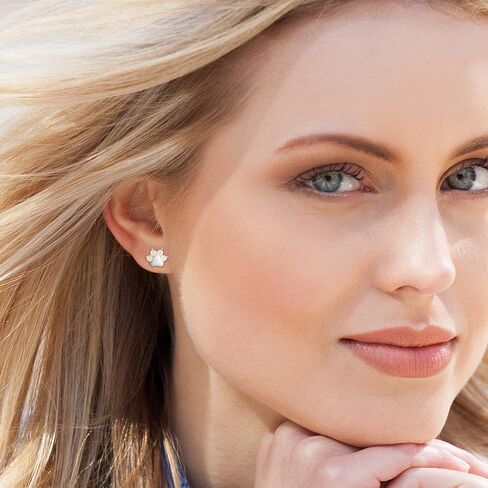 Pure Titanium Cat Paw Earrings Hypoallergenic Cute Earrings Handmade Dog Paw Stud earrings Animal Opal Paw Print Earrings for Teens Girls in Saudi Arabia