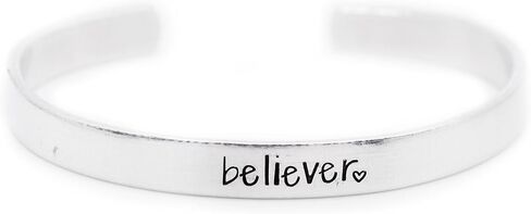 Believer Silver Cuff Bracelet - Adjustable Religious Cuff Bracelets for Women - Inspirational Jewelry Confirmation Baptism Christmas in Saudi Arabia