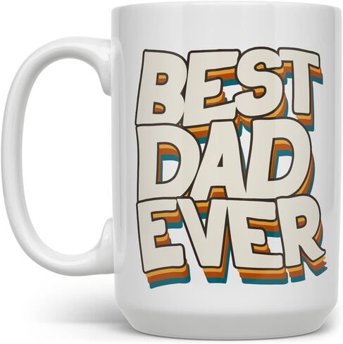 Best Dad Ever Coffee Mug, Gift for Father from Daughter Son Wife, BDay Present New Daddy 11oz Cup (11oz) in Kuwait