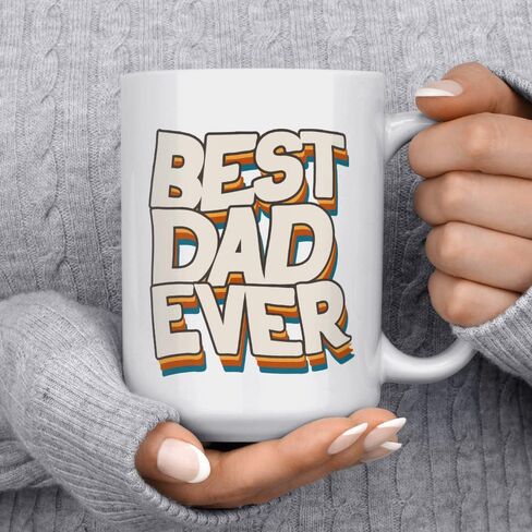 Best Dad Ever Coffee Mug, Gift for Father from Daughter Son Wife, BDay Present New Daddy 11oz Cup (11oz) in Kuwait