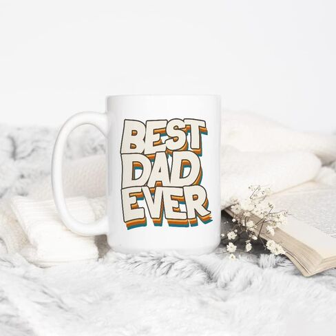 Best Dad Ever Coffee Mug, Gift for Father from Daughter Son Wife, BDay Present New Daddy 11oz Cup (11oz) in Kuwait