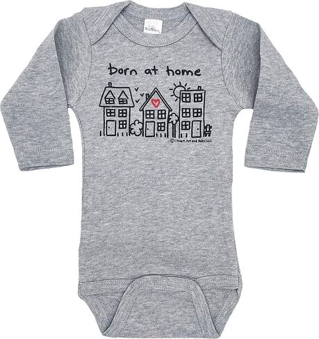 Born at Home Outfit, Home Birth, Birthed at Home Shirt for Baby, Birth Announcement Outfit, Crunchy Mom Gifts, Homebirth Shower Gift, Newborn Baby Clothes (3-6 Months, Long Sleeves, Blue) in Saudi Arabia