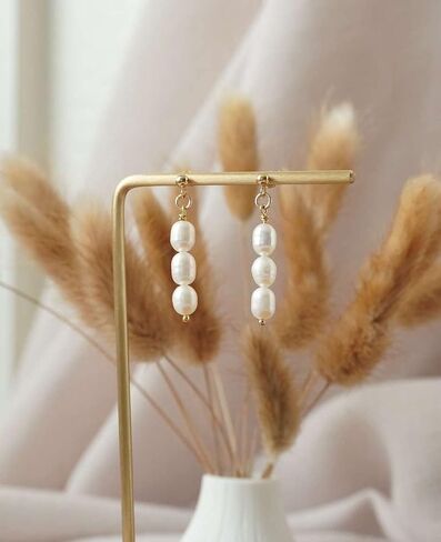 14K Gold Filled Dainty Pearl Drop Earrings Dangly Bridal Wedding Jewelry Minimal Pearl Earrings Mothers Day Christmas Gift For Women in Saudi Arabia