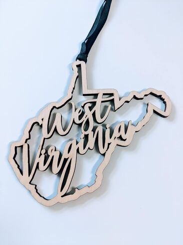 West Virginia Christmas Ornament State Ornament Rustic Ornament Wood Ornament Country Christmas in Saudi Arabia