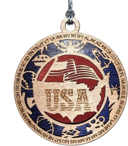 USA United States Map Patriotic Ornament in Kuwait