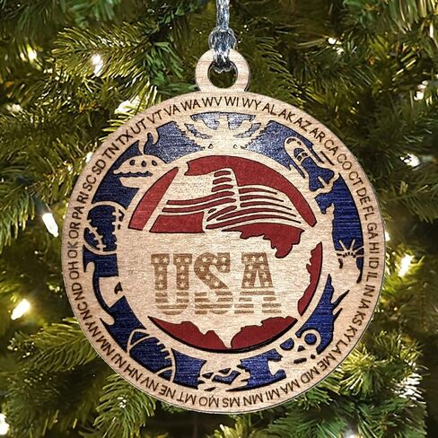 USA United States Map Patriotic Ornament in Kuwait