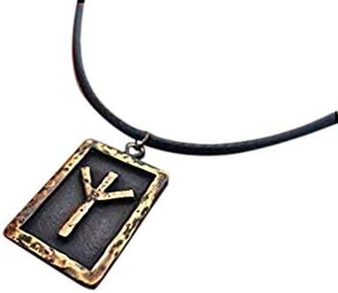 All 24 Viking Futhark Rune Pendants with Adjustable String Fehu Othala Dagaz Anzus Kenaz Ehwaz Berkano Isa Hagalaz Mannaz Wunjo Gebo Perthro Laguz Ingwaz Tiwaz Eihwaz Sowilo Charm (Dagaz) in Saudi Arabia